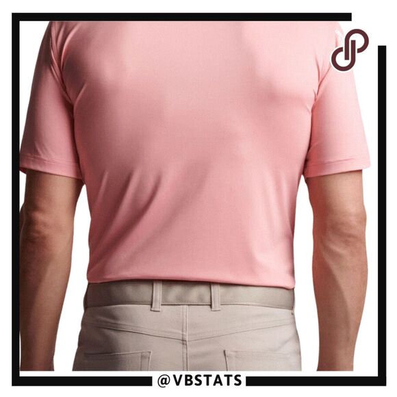 Peter Millar Men's Short Sleeve Summer Comfort Golf Polo Shirt Salmon Pink Large - Picture 2 of 14